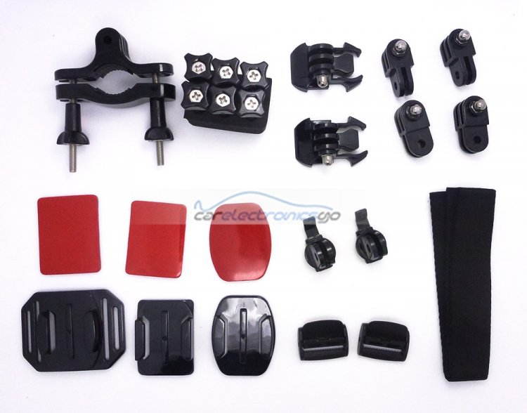 iParaAiluRy® Multi-purpose universal Sport DV mount kit for Gopro Hero 2/3 RD31/RD32/RD36 AEE SD21/SD26, 25 units evolve into 12 mounting solutions - Click Image to Close