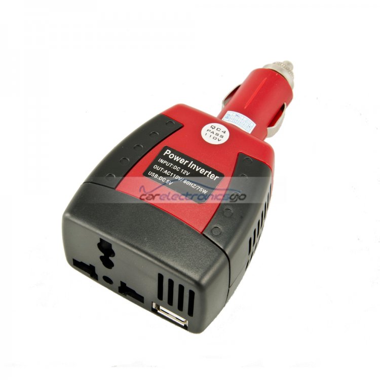 iParaAiluRy® 75W 12V DC to 110V AC Car Power Inverter with USB Car charger for USA - Click Image to Close