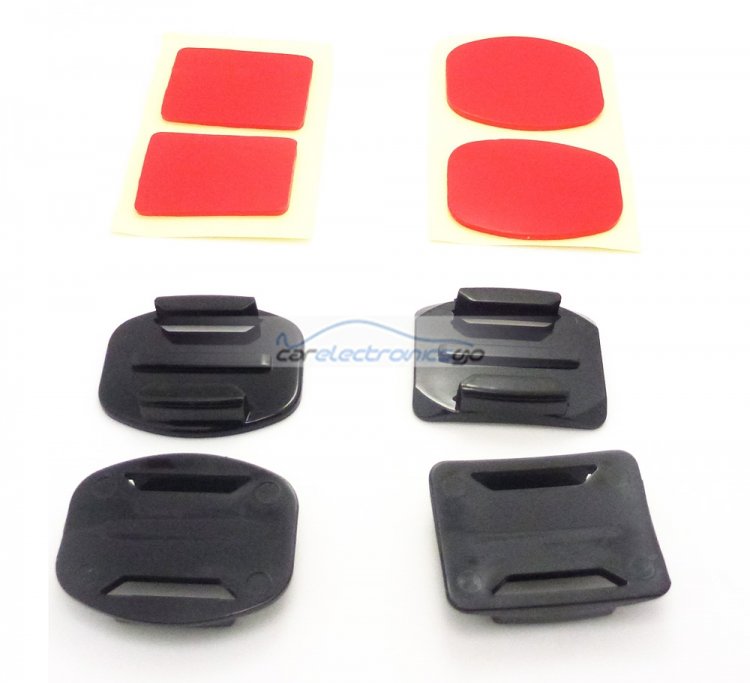 iParaAiluRy® 2x Flat Mounts & 2x Curved Mounts with adhesive pads for GoPro Hero 1 Hero 2 Hero 3 - Click Image to Close