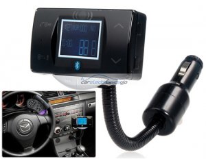 iParaAiluRy® New 1.8" LCD Screen Multifunctional Bluetooth Hands-free Car Kit with Card Reader Black