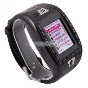 iParaAiluRy® AK11 Watch Phone MTK6225 Single SIM Card Camera FM Bluetooth Ebook 1.2 Inch Touch Screen- Black