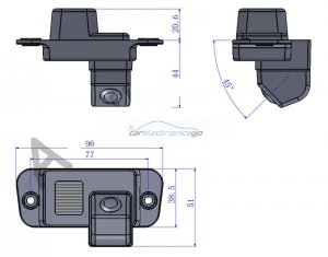 iParaAiluRy® HD reversing camera Wired night vision 1090K  for SsangYong Actyon 2011 170 Degree reversing car camera with CCD  pixel 728*582