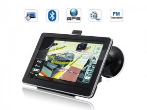 iParaAiluRy® 7 Inch HD Touchscreen GPS Navigator with bluetooth FM Transmitter and 2GB microSD card [PN0250330011-J]