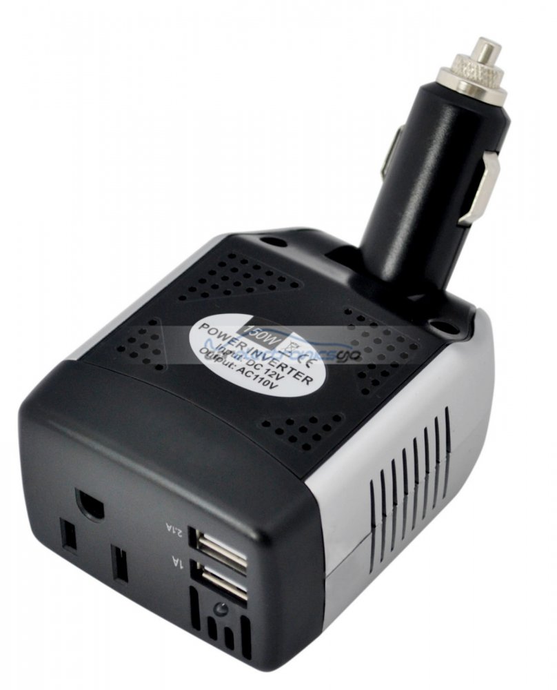iParaAiluRy® 150W Car Power inverter DC 12V to AC 110V Adapter USB charger laptop power supply