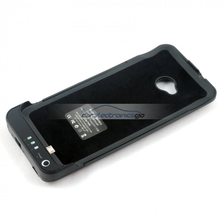 iParaAiluRy® 3800mAh External Battery Charger Case Cover For HTC One M7 Black - Click Image to Close