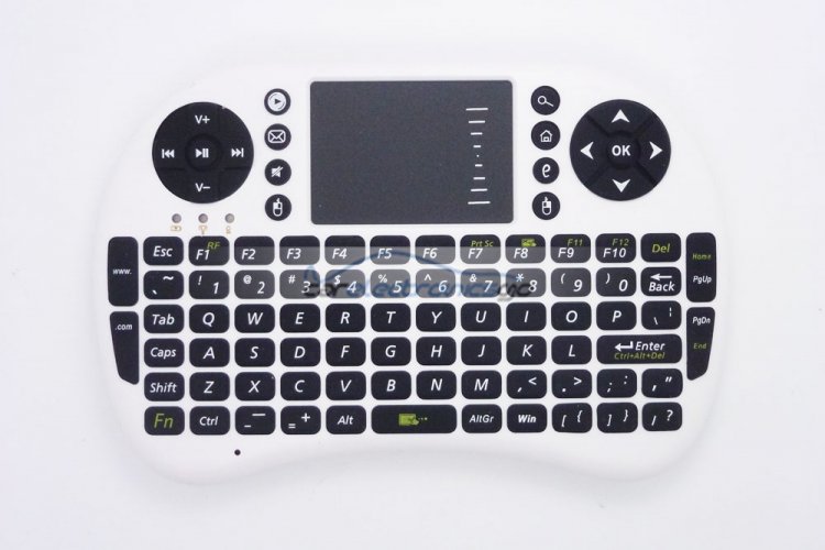 iParaAiluRy® New 2.4GHz Wireless 500-RF White Mini Touch Pad Keyboard With US Layout For PC/smart TV/Android TV box - Click Image to Close