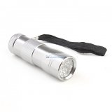 iParaAiluRy® Aluminum Flashlight Torch Light 12-LED UV Silver (3xAAA)