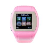 iParaAiluRy® MQ007 Watch Phone MTK6225 Quad Band 1.5 Inch Touch Screen Camera Bluetooth FM Cellphone with Bluetooth Earphone - Pink