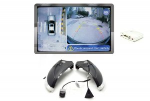 iParaAiluRy® 360 Around View Parking Assist for Volkswagen Sagitar 2013 Car with DVR function & 4 x 170 degree Cameras - Bird's-eye View Parking Aid