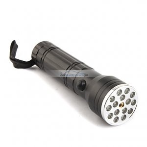 iParaAiluRy® Switch Flashlight Torch 15 LED+1 Red Laser FX 15+1 Mid-button 3xAAA Black