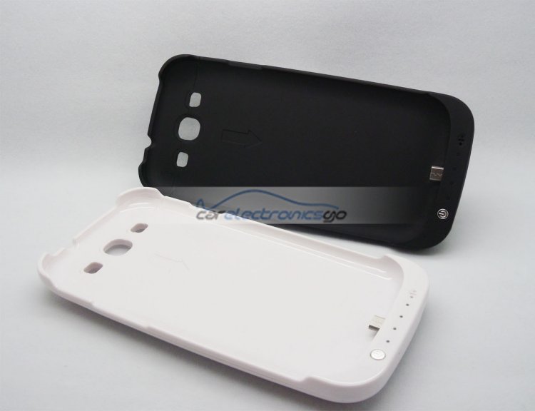 iParaAiluRy® Power Bank Case For Samsung Galaxy S3 SIII i9300 3200mAh WHT/BK - Click Image to Close