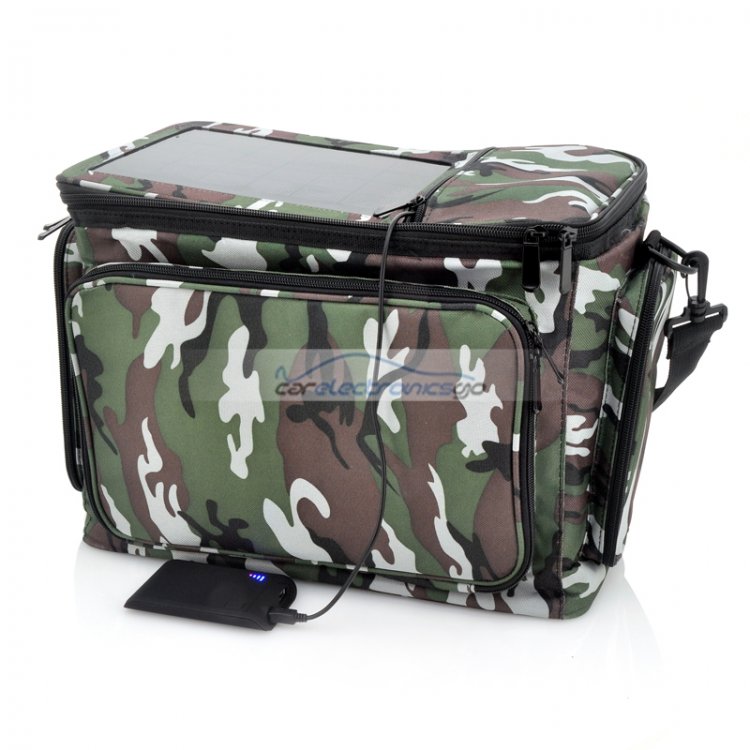 iParaAiluRy® Thermal Bag with Solar Panel & 2200mAh Back-up Battery Camo Print - Click Image to Close