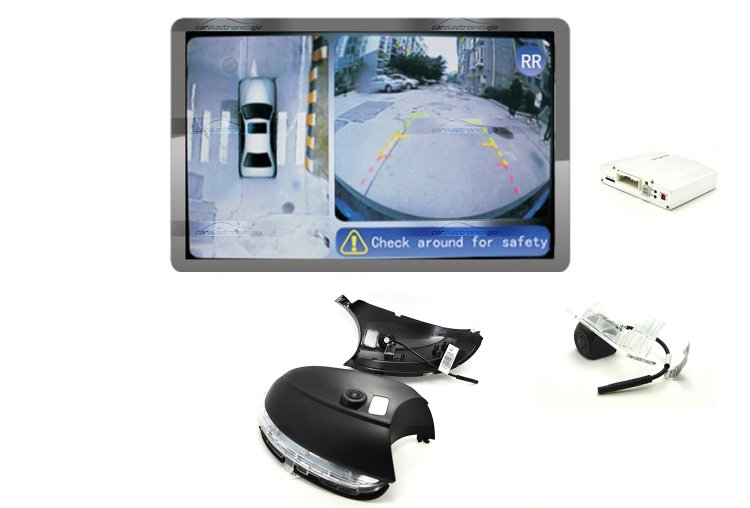 iParaAiluRy® 360 Around View Parking Assist for Volkswagen Passat 2012 Car with DVR function & 4 x 170 degree Cameras - Bird's-eye View Parking Aid - Click Image to Close