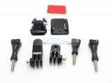 iParaAiluRy® Side Mount + Curved Adhesive Mount + 3-way Adjustable Pivot Set for Gopro Hero 3 2 1