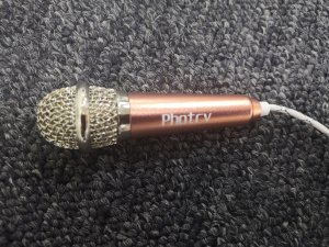 Photry Mini Microphone Portable Vocal/Instrument Microphone for Mobile Phone Laptop Notebook Apple iPhone Samsung (Golden)