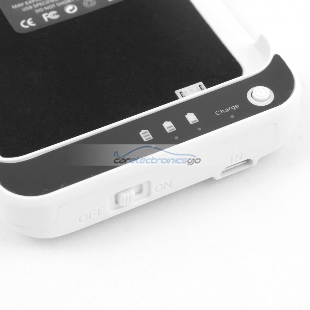 iParaAiluRy® 3800mAh External Battery Charger Case For HTC One M7 White