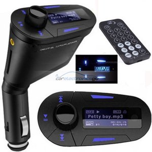 iParaAiluRy® USB Car MP3 SD Card Player with Audio FM Transmitter Remote Control Blue LCD