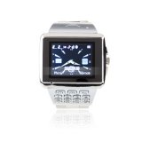 iParaAiluRy® X8 Watch Phone MTK6235 Dual SIM Card WiFi Java Bluetooth 1.5 Inch Touch Screen Cellphone - Silver