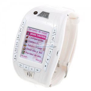 iParaAiluRy® AK11 Watch Phone MTK6225 Single SIM Card Camera FM Bluetooth Ebook 1.2 Inch Touch Screen- White