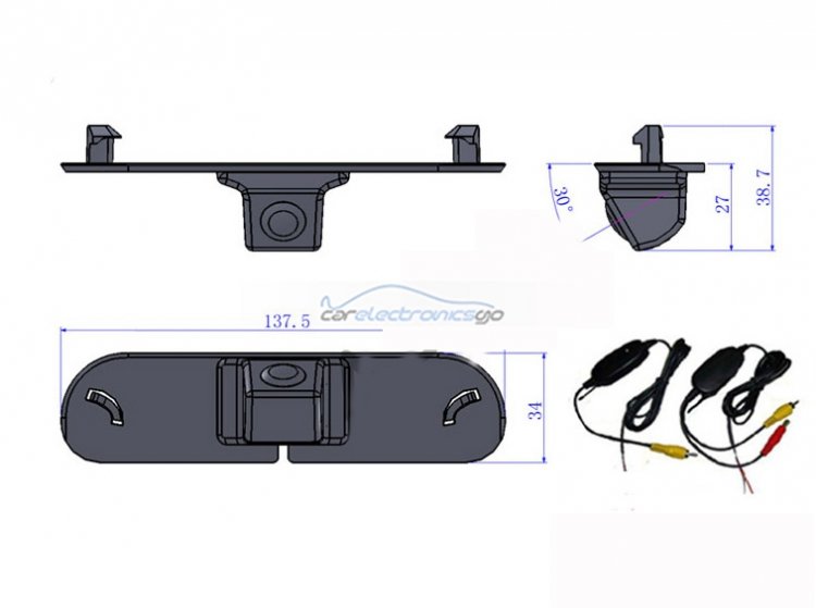 iParaAiluRy® New coming 2.4G Wireless high quality CCD Car backup Camera for Honda Civic 2010 2011 Night Vision Parking camera - Click Image to Close