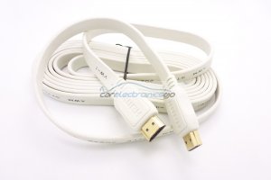 iParaAiluRy® 3M White Flat HDMI Cable Male to Male High Speed HDMI AM-AM Cable For BLURAY 3D DVD PS3 HDTV XBOX 360