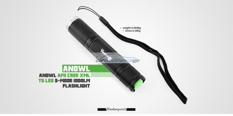 iParaAiluRy® New LED Flashlight 3-mode ANOWL AF11 CREE XM-L T6 1x18650 - Click Image to Close