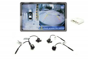 iParaAiluRy® 360 Around View Parking Assist Universal for All Cars with DVR function & 4 x 170 degree Cameras - Bird's-eye View Parking Aid [PN0250330015-P]