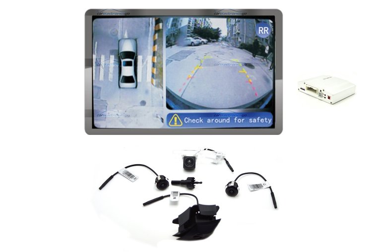 iParaAiluRy® 360 Around View Parking Assist for Toyota Highlander 2012 Car with DVR function & 4 x 170 degree Cameras - Bird's-eye View Parking Aid - Click Image to Close