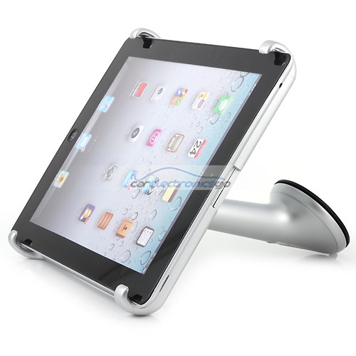iParaAiluRy® Plastic Car Holder Vehicle Mount for iPad 2/New iPad Silver/Black - Click Image to Close