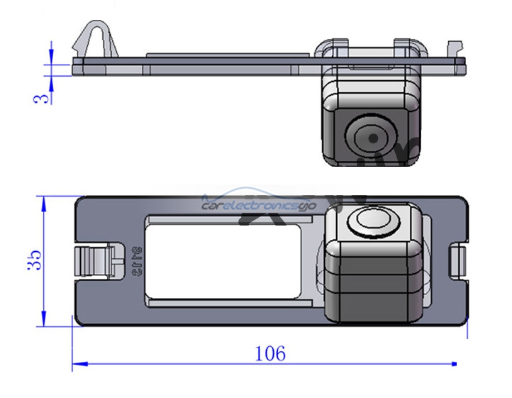 iParaAiluRy® High quality waterproof Wired CCD 1/3" night version Car Rear back Camera for CHANGAN CS35 2012 Reverse Camera - Click Image to Close