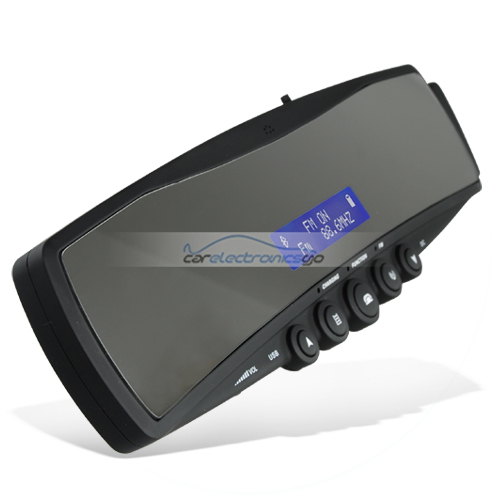 iParaAiluRy® Bluetooth Car Kit with Rearview Mirror & Embedded Mini-LCD for Calls and Music