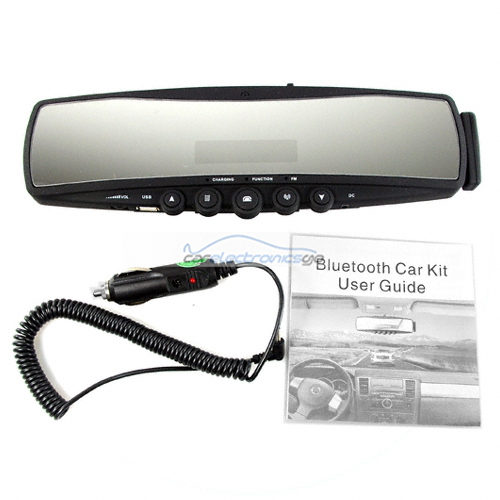 iParaAiluRy® Bluetooth Car Kit with Rearview Mirror & Embedded Mini-LCD for Calls and Music