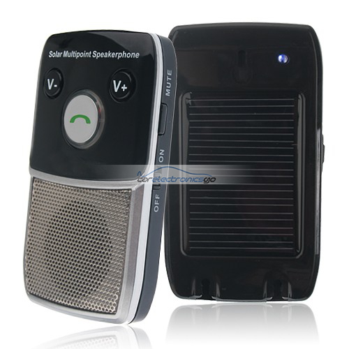 iParaAiluRy® New Handsfree Car Kit Bluetooth V2.1+EDR Solar-Powered Multipoint Speakerphone - Click Image to Close