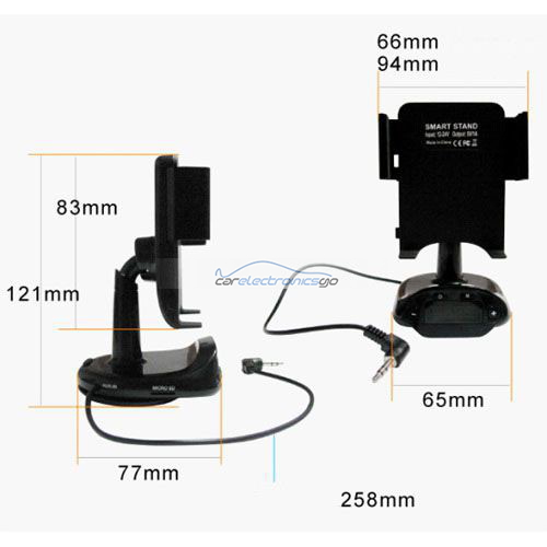 iParaAiluRy® New 4-in1 Smart Stand Car Handsfree Kit FM Transmitter for iPhone Smartphone