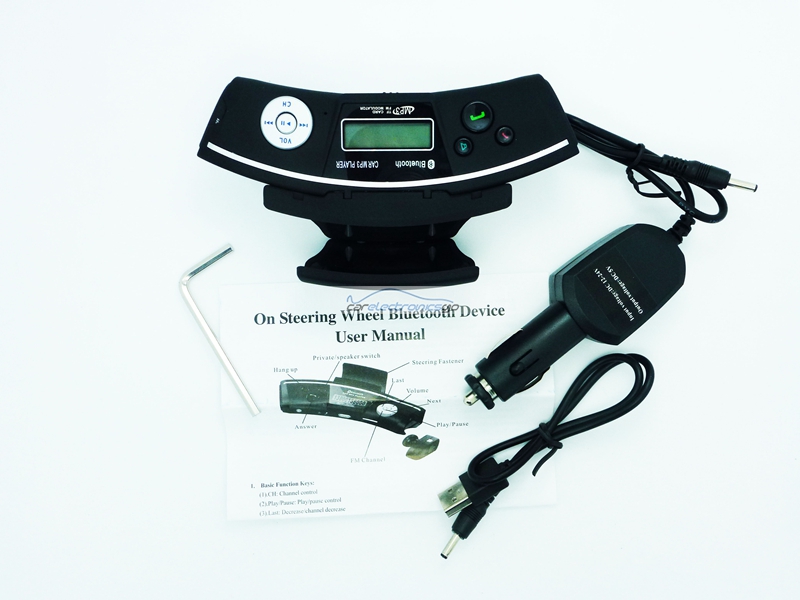 iParaAiluRy® New Steering Wheel Hands-free Bluetooth Car Kit Black