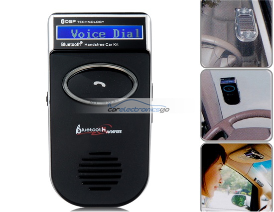 iParaAiluRy® New Solar Bluetooth Handsfree Car Kit Black - Click Image to Close