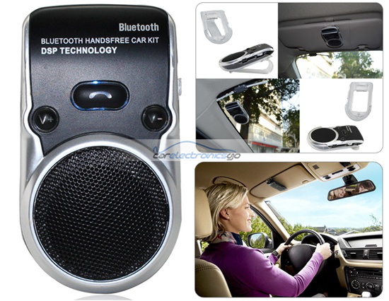 iParaAiluRy® Solar Bluetooth Handsfree Car Kit Black - Click Image to Close