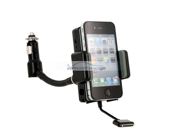 iParaAiluRy® New All in One FM Hands Free Car Kit and FM Transmitter for iPod/iPhone4/3GS Black - Click Image to Close