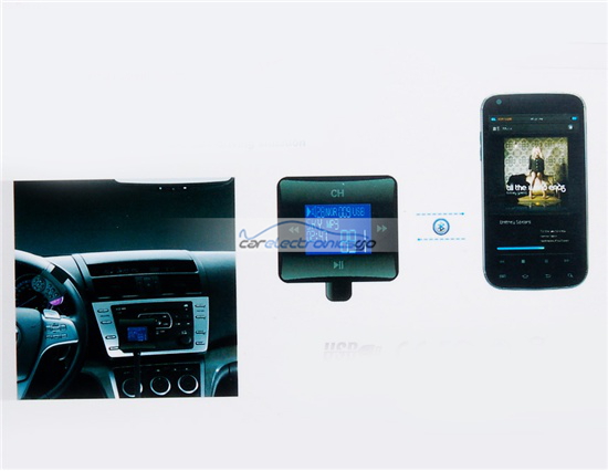 iParaAiluRy® New 1.5" LCD Display Steering Wheel Bluetooth Car Kit with FM Modulator Black