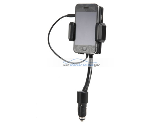 iParaAiluRy® New All-in-One Car FM transmitter Kit for iPhone, iPod, iTouch Black - Click Image to Close