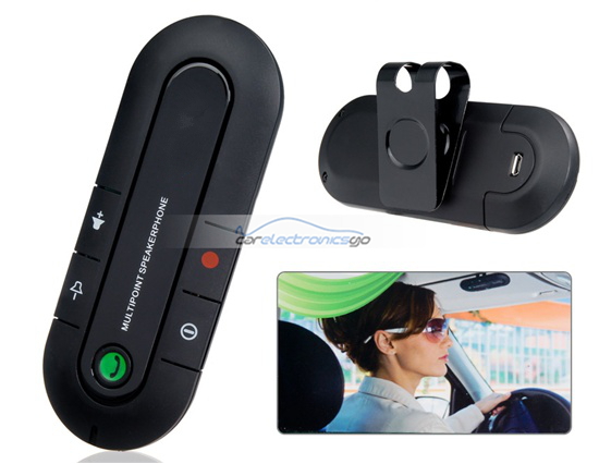 iParaAiluRy® New Bluetooth Hands-free Car Kit Black - Click Image to Close