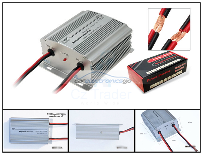 iParaAiluRy® 120W 24V to 12V 10A Truck Power Inverter for Truck & Bus DC Power Reducer