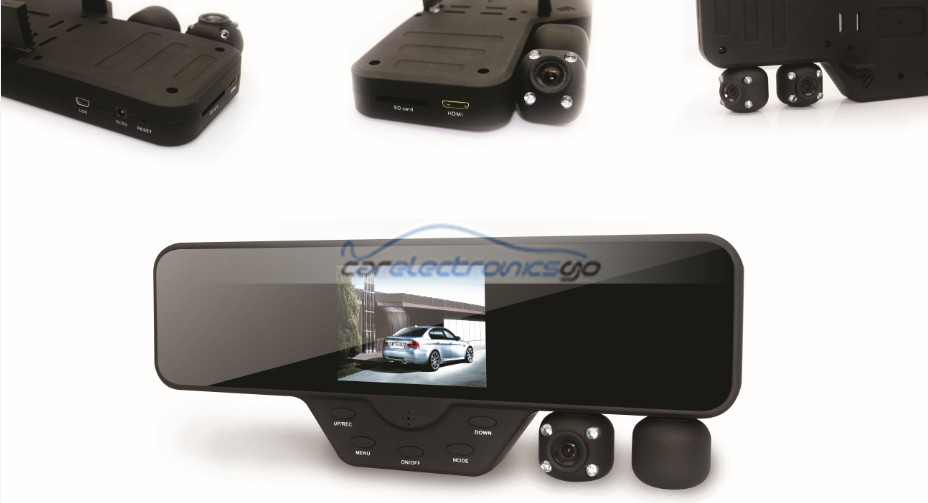 iParaAiluRy® Dual Lens HD Car DVR 3.5" LCD with Rearview Mirror