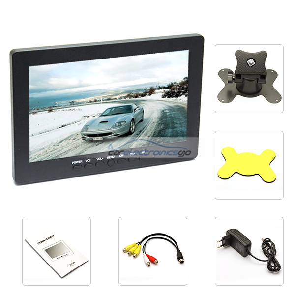 iParaAiluRy® 7" TFT Car Rear View Monitor with 3 AV Inputs High Performance Color LCD