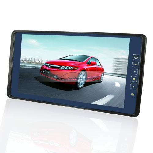 iParaAiluRy® 9" Car Rearview Mirror Monitor Ultra Big LCD Widescreen & Touch Button - Click Image to Close