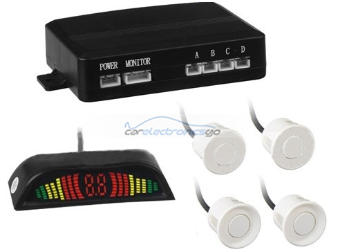 iParaAiluRy® 4 Sensors LED Monitor Car Parking Sensor Reverse Radar - Click Image to Close