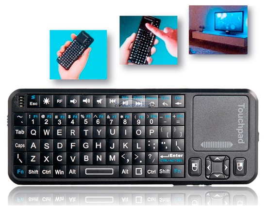 iParaAiluRy® New KP-810-10A 2.4G RF Mini Air Mouse With Keyboard Black - Click Image to Close