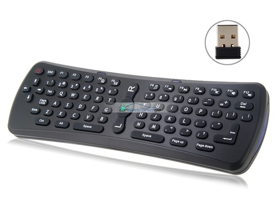 iParaAiluRy® New UBK-90-RF 2.4G USB 2.0 Wireless Air Mouse & Keyboard For TV PC Black - Click Image to Close