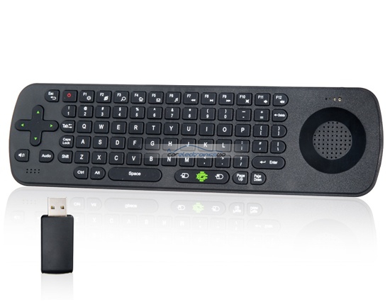 iParaAiluRy® New Measy RC-13 2.4GHz Wireless Bidirectional Voice With Keyboard Air Fly Mouse Black - Click Image to Close