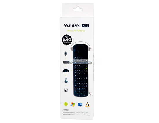 iParaAiluRy® New Measy RC-13 2.4GHz Wireless Bidirectional Voice With Keyboard Air Fly Mouse Black